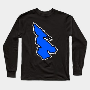 Salt Spring Island Simple Silhouette in Indigo Blue - Bold and Bright - Salt Spring Island Long Sleeve T-Shirt